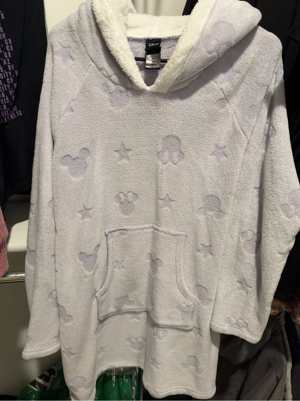 Disney Lavender Plush Hooded Poncho Sweater